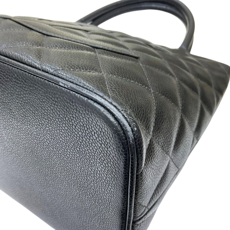 シャネル CHANEL 復刻トート A01804 8番台 ブラック ゴールド金具 キャビアスキン レディース トートバッグ