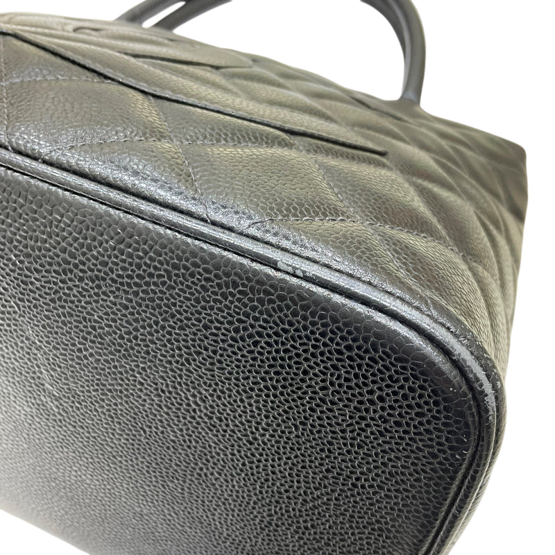 シャネル CHANEL 復刻トート A01804 8番台 ブラック ゴールド金具 キャビアスキン レディース トートバッグ