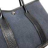エルメス HERMES ガーデンパーティTPM □P刻 ネイビー×ブラック シルバー金具 トワル/ブッフル レディース トートバッグ