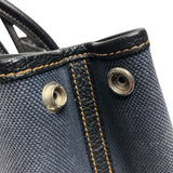 エルメス HERMES ガーデンパーティTPM □P刻 ネイビー×ブラック シルバー金具 トワル/ブッフル レディース トートバッグ