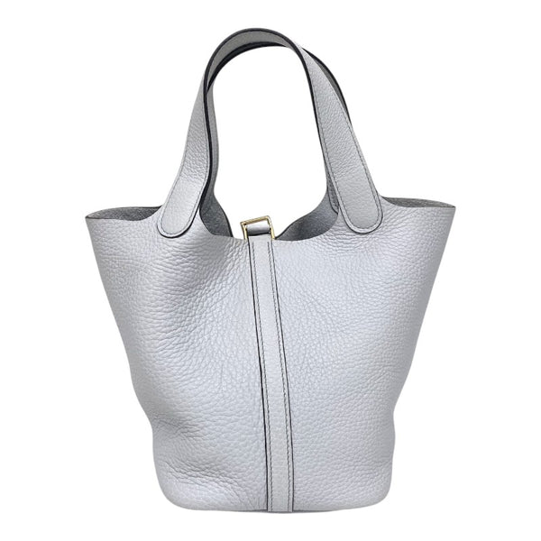 エルメス HERMES ピコタンロックPM Z刻 ブルーペール ゴールド金具 トリヨンクレマンス レディース ハンドバッグ