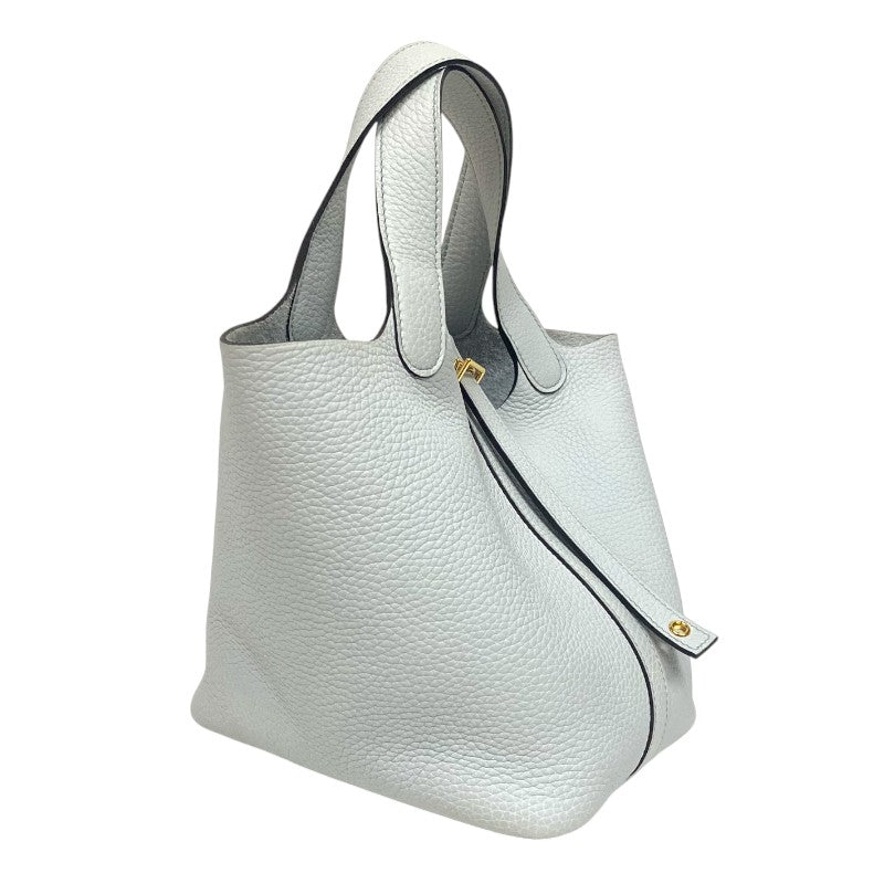 エルメス HERMES ピコタンロックPM Z刻 ブルーペール ゴールド金具 トリヨンクレマンス レディース ハンドバッグ