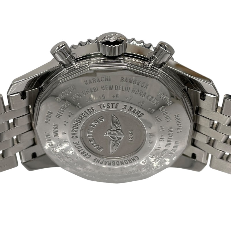 ブライトリング BREITLING ナビタイマー ワールド A24322 シルバー×ブラック SS メンズ 腕時計