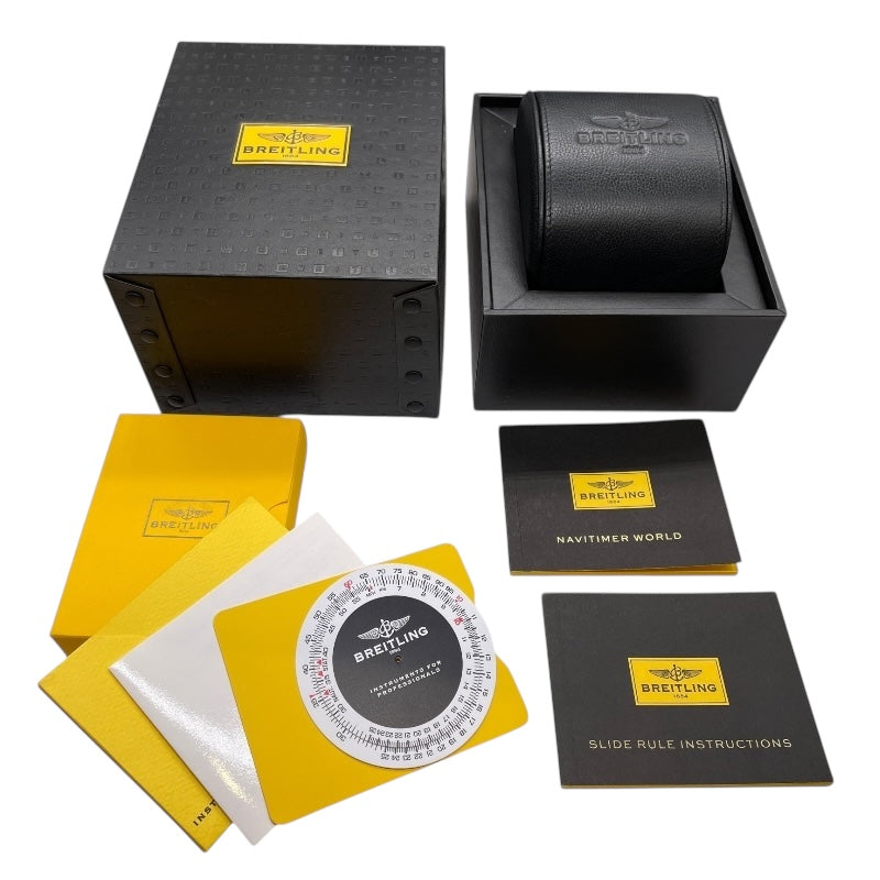 ブライトリング BREITLING ナビタイマー ワールド A24322 シルバー×ブラック SS メンズ 腕時計
