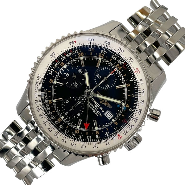 ブライトリング BREITLING ナビタイマー ワールド A24322 シルバー×ブラック SS メンズ 腕時計