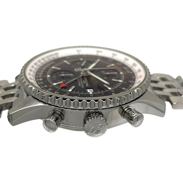 ブライトリング BREITLING ナビタイマー ワールド A24322 シルバー×ブラック SS メンズ 腕時計