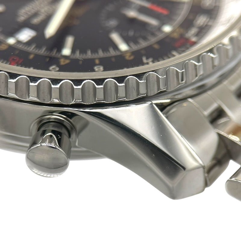 ブライトリング BREITLING ナビタイマー ワールド A24322 シルバー×ブラック SS メンズ 腕時計