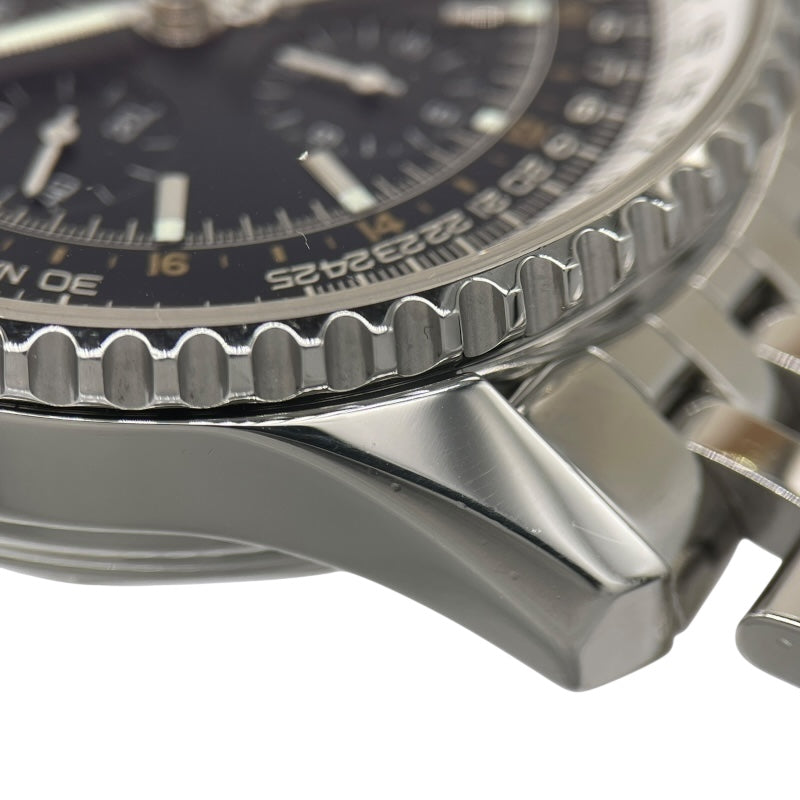 ブライトリング BREITLING ナビタイマー ワールド A24322 シルバー×ブラック SS メンズ 腕時計