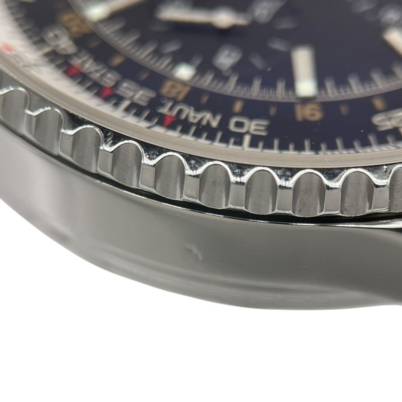 ブライトリング BREITLING ナビタイマー ワールド A24322 シルバー×ブラック SS メンズ 腕時計