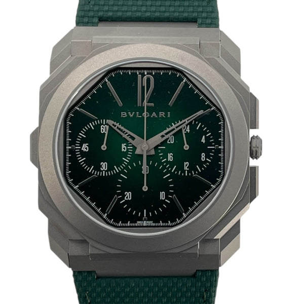 ブルガリ BVLGARI オクト フィニッシモ クロノグラフ GMT 103890 グリーン チタン メンズ 腕時計