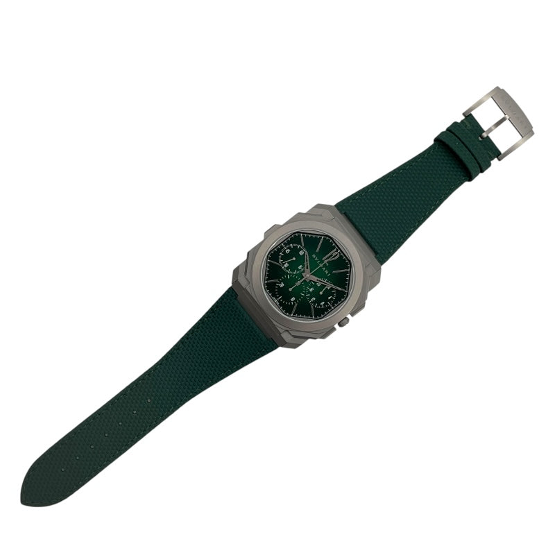 ブルガリ BVLGARI オクト フィニッシモ クロノグラフ GMT 103890 グリーン チタン メンズ 腕時計