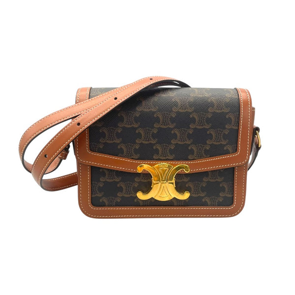 セリーヌ CELINE クラシックトリオンフバッグ 188882 ブラウン コーティングキャンバス/カーフレザー レディース ショルダーバッグ