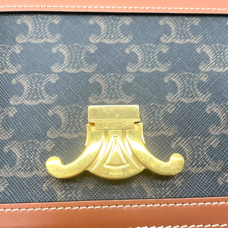 セリーヌ CELINE クラシックトリオンフバッグ 188882 ブラウン コーティングキャンバス/カーフレザー レディース ショルダーバッグ