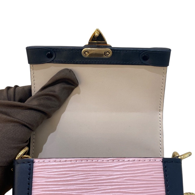 ルイ・ヴィトン LOUIS VUITTON ポシェットトランクヴェルティカル M67872 ピンク/ブラック/GD金具 PVC レディース ショルダーバッグ