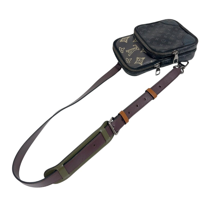 ルイ・ヴィトン LOUIS VUITTON LVパッチワーク アマゾン スリリングバッグ M45439 ブラック×グレー モノグラム ユニセックス ボディバッグ