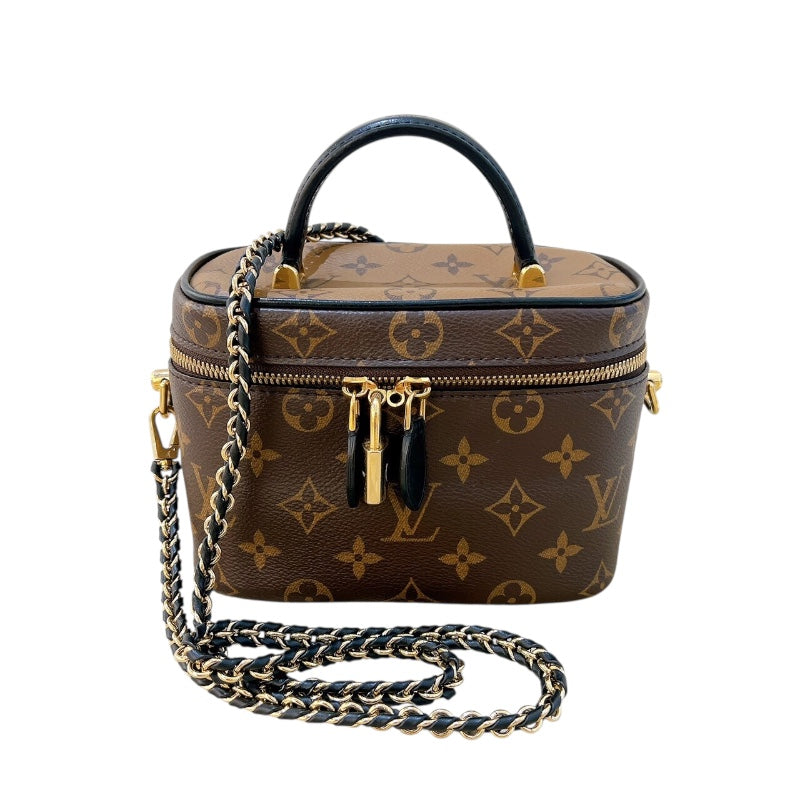 ルイ・ヴィトン LOUIS VUITTON ヴァニティNV PM M45165 ブラウン　ゴールド金具 モノグラム リバース レディース ハンドバッグ
