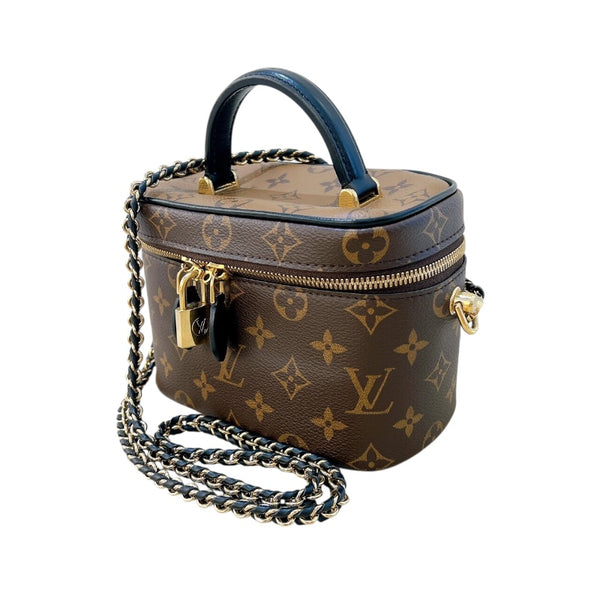 ルイ・ヴィトン LOUIS VUITTON ヴァニティNV PM M45165 ブラウン　ゴールド金具 モノグラム リバース レディース ハンドバッグ