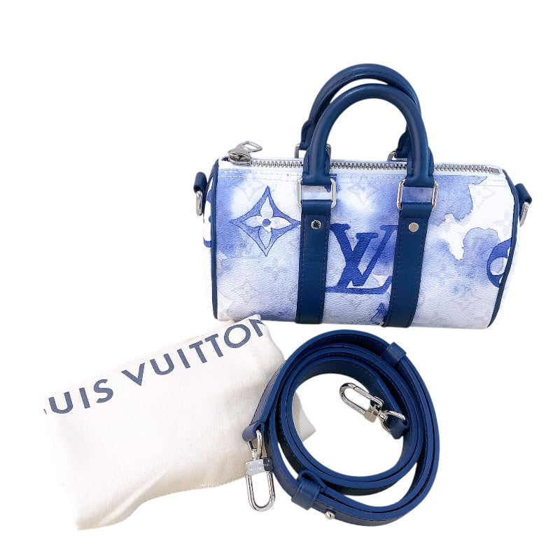 ルイ・ヴィトン LOUIS VUITTON キーポルXS M45761 ウォーターカラー　シルバー金具 モノグラム メンズ ショルダーバッグ