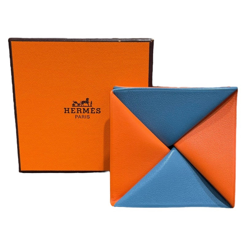エルメス HERMES ズールー □C刻 オレンジ　ブルージーン ガリバー レディース コインケース
