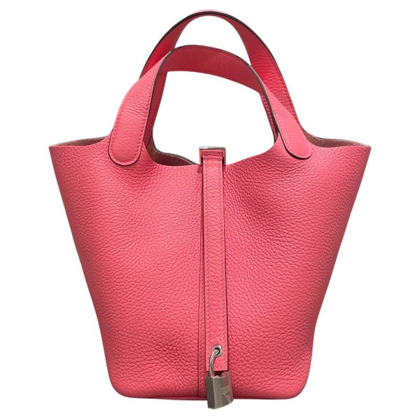 エルメス HERMES ピコタンロックPM W刻 ローズアザレ　SV金具 トリヨンクレマンス レディース ハンドバッグ