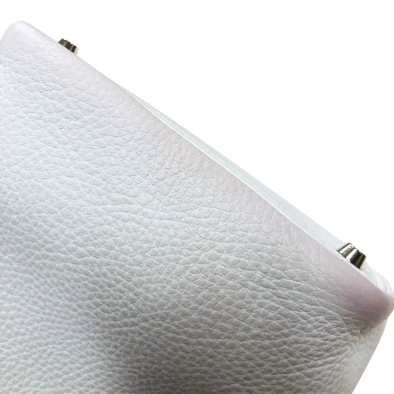 エルメス HERMES ピコタンPM □H刻  ホワイト シルバー金具 トリヨン レディース ハンドバッグ