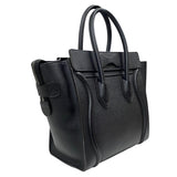 セリーヌ CELINE ラゲージ マイクロショッパー 189793 ブラック×SV金具 ドラムドカーフ レディース ハンドバッグ