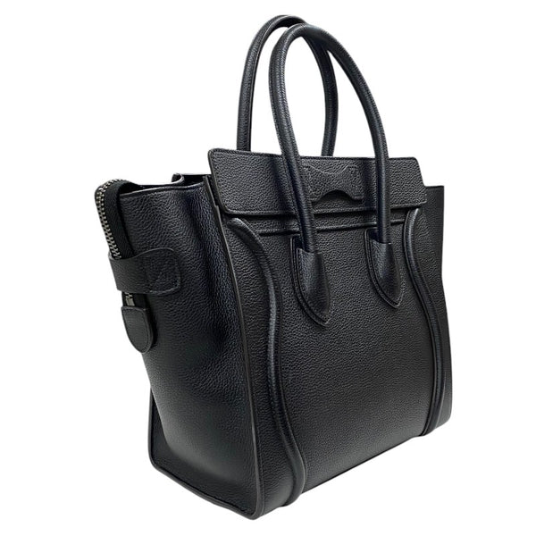 セリーヌ CELINE ラゲージ マイクロショッパー 189793 ブラック×SV金具 ドラムドカーフ レディース ハンドバッグ