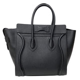 セリーヌ CELINE ラゲージ マイクロショッパー 189793 ブラック×SV金具 ドラムドカーフ レディース ハンドバッグ