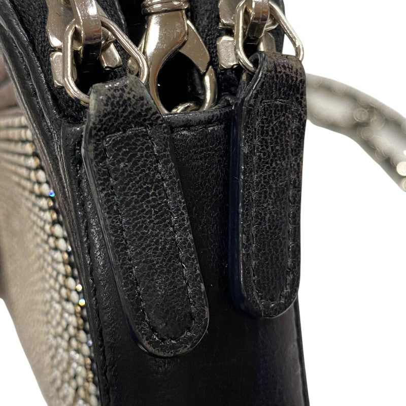 シャネル CHANEL ボーイシャネル チェーンウォレット A84069 23番台 ブラック シルバー金具 カーフ/ラインストーン レディース ショルダーバッグ