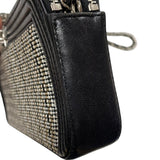 シャネル CHANEL ボーイシャネル チェーンウォレット A84069 23番台 ブラック シルバー金具 カーフ/ラインストーン レディース ショルダーバッグ