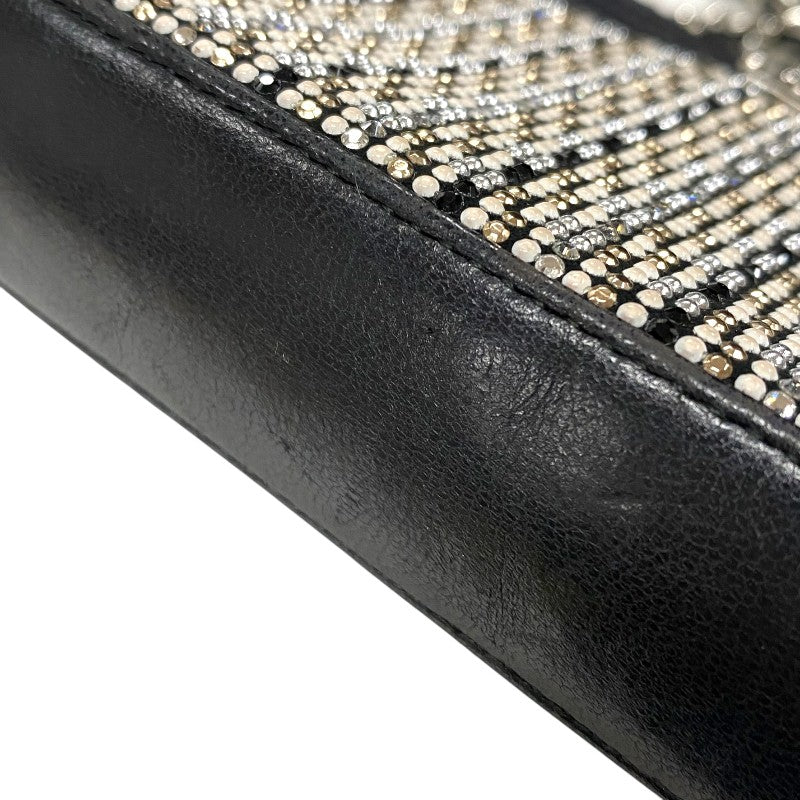 シャネル CHANEL ボーイシャネル チェーンウォレット A84069 23番台 ブラック シルバー金具 カーフ/ラインストーン レディース ショルダーバッグ