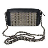 シャネル CHANEL ボーイシャネル チェーンウォレット A84069 23番台 ブラック シルバー金具 カーフ/ラインストーン レディース ショルダーバッグ