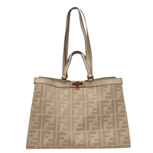 フェンディ FENDI ピーカブー エックストート 8BH374 ベージュ キャンバス/ジャガード レディース トートバッグ