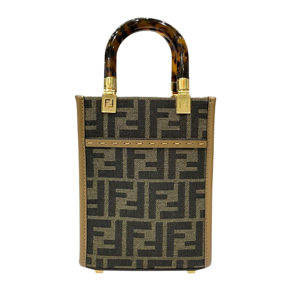 フェンディ FENDI ミニ サンシャインショッパー 8BS051 ブラウン ズッカキャンバス/レザー レディース ハンドバッグ