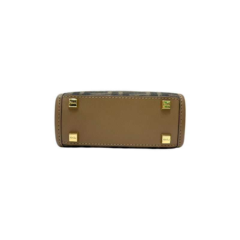 フェンディ FENDI ミニ サンシャインショッパー 8BS051 ブラウン ズッカキャンバス/レザー レディース ハンドバッグ