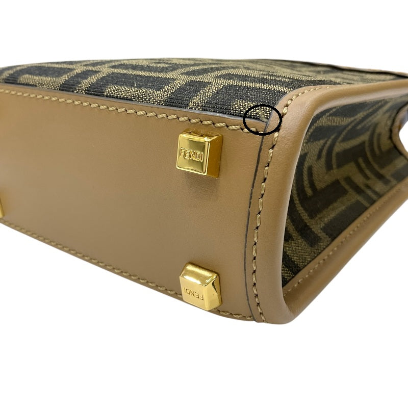 フェンディ FENDI ミニ サンシャインショッパー 8BS051 ブラウン ズッカキャンバス/レザー レディース ハンドバッグ
