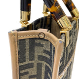 フェンディ FENDI ミニ サンシャインショッパー 8BS051 ブラウン ズッカキャンバス/レザー レディース ハンドバッグ