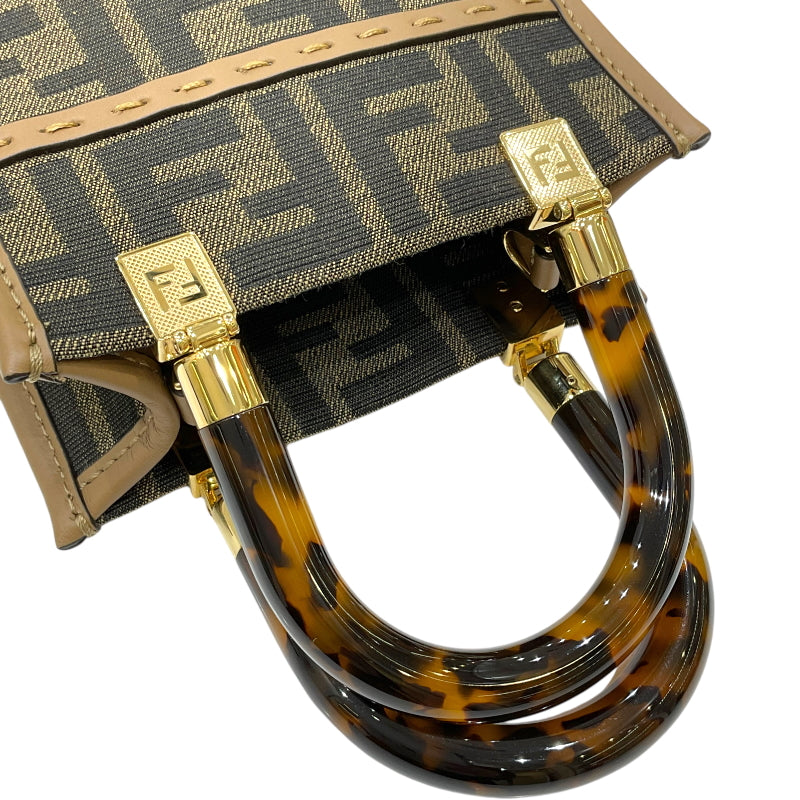 フェンディ FENDI ミニ サンシャインショッパー 8BS051 ブラウン ズッカキャンバス/レザー レディース ハンドバッグ