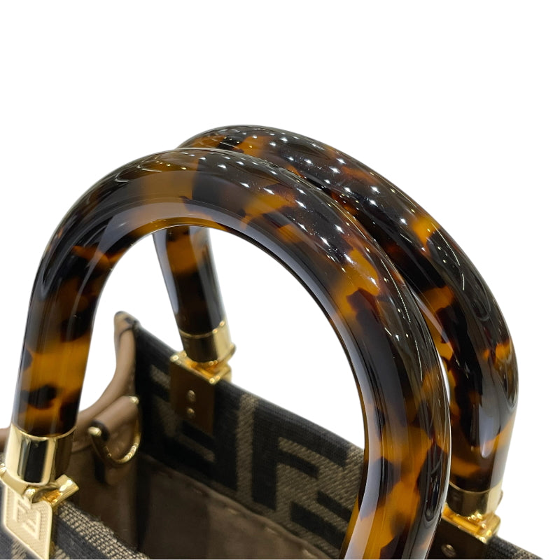 フェンディ FENDI ミニ サンシャインショッパー 8BS051 ブラウン ズッカキャンバス/レザー レディース ハンドバッグ