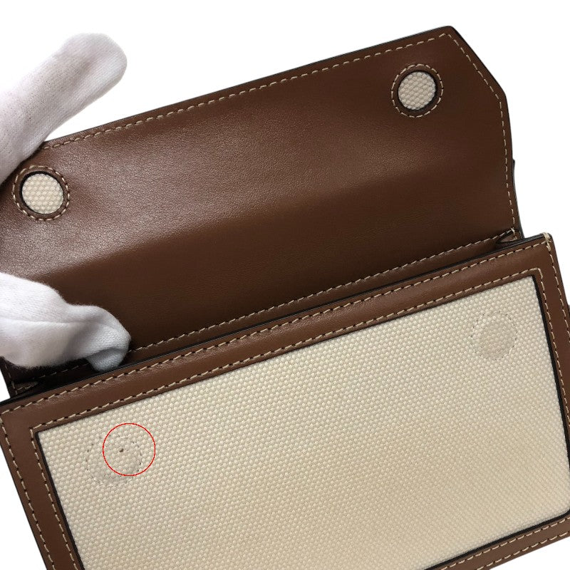 バーバリーロンドン  BURBERRY LONDON ベビータイトルポケットバッグ 8014611 ブラウン レザー/キャンバス レディース ショルダーバッグ