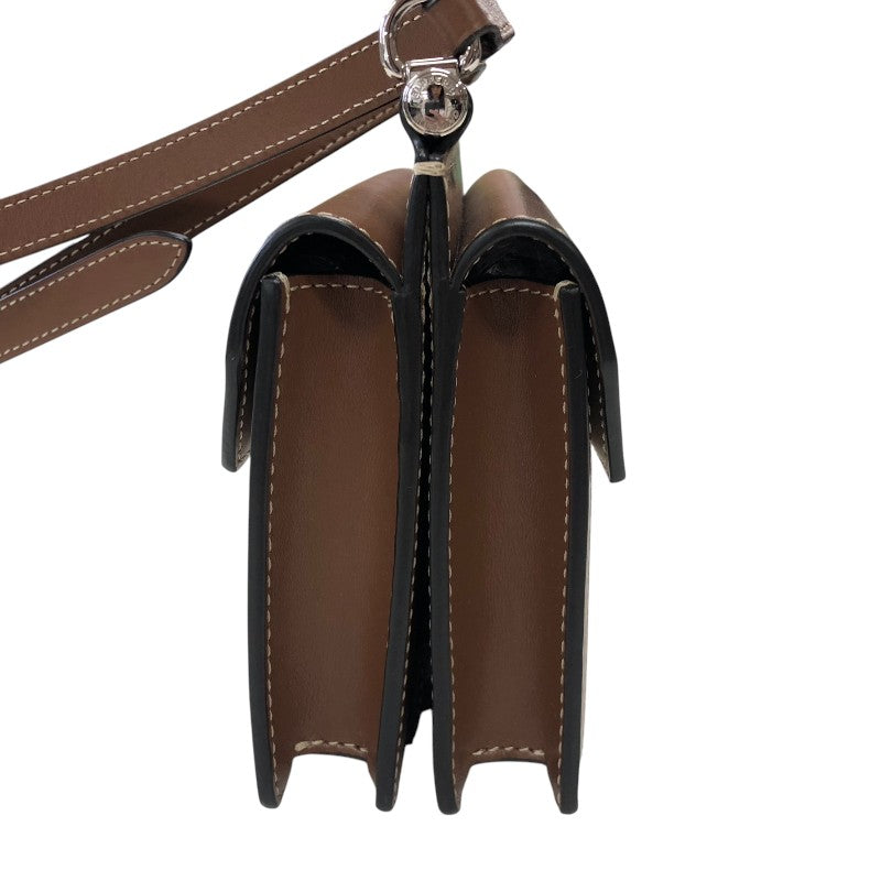 バーバリーロンドン  BURBERRY LONDON ベビータイトルポケットバッグ 8014611 ブラウン レザー/キャンバス レディース ショルダーバッグ
