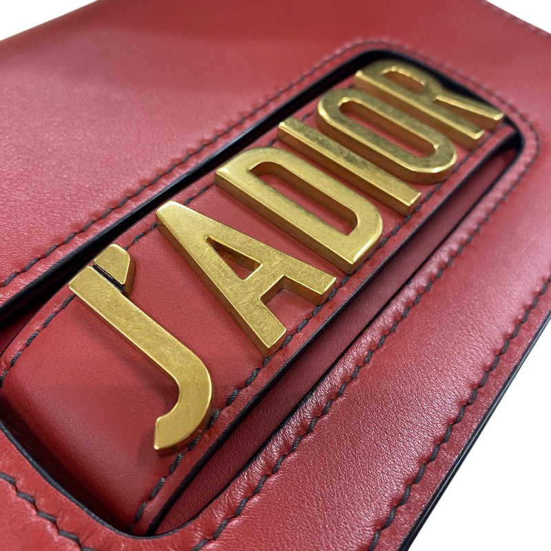 クリスチャン・ディオール Christian Dior J’ADIOR フラップバッグ レッド カーフレザー レディース ショルダーバッグ