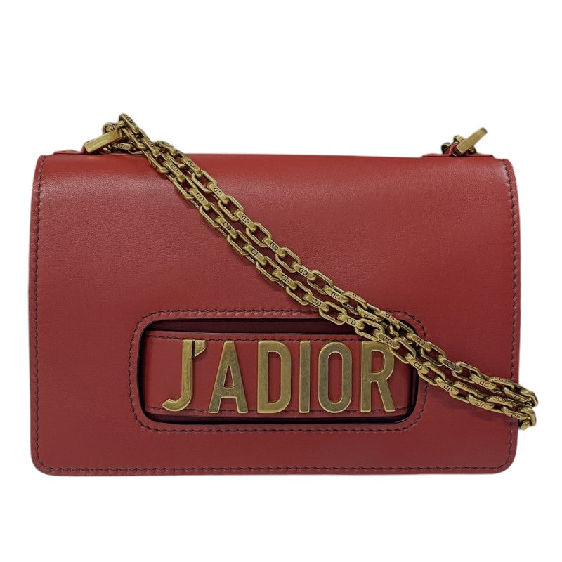 クリスチャン・ディオール Christian Dior J’ADIOR フラップバッグ レッド カーフレザー レディース ショルダーバッグ