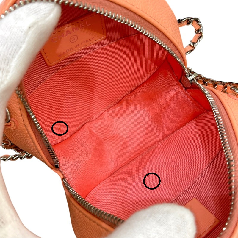 シャネル CHANEL マトラッセ チェーンショルダーバッグ AP0245 30番台 サーモンピンク シルバー金具 キャビアスキン レディース ショルダーバッグ