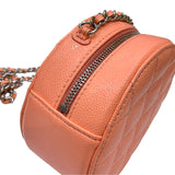 シャネル CHANEL マトラッセ チェーンショルダーバッグ AP0245 30番台 サーモンピンク シルバー金具 キャビアスキン レディース ショルダーバッグ