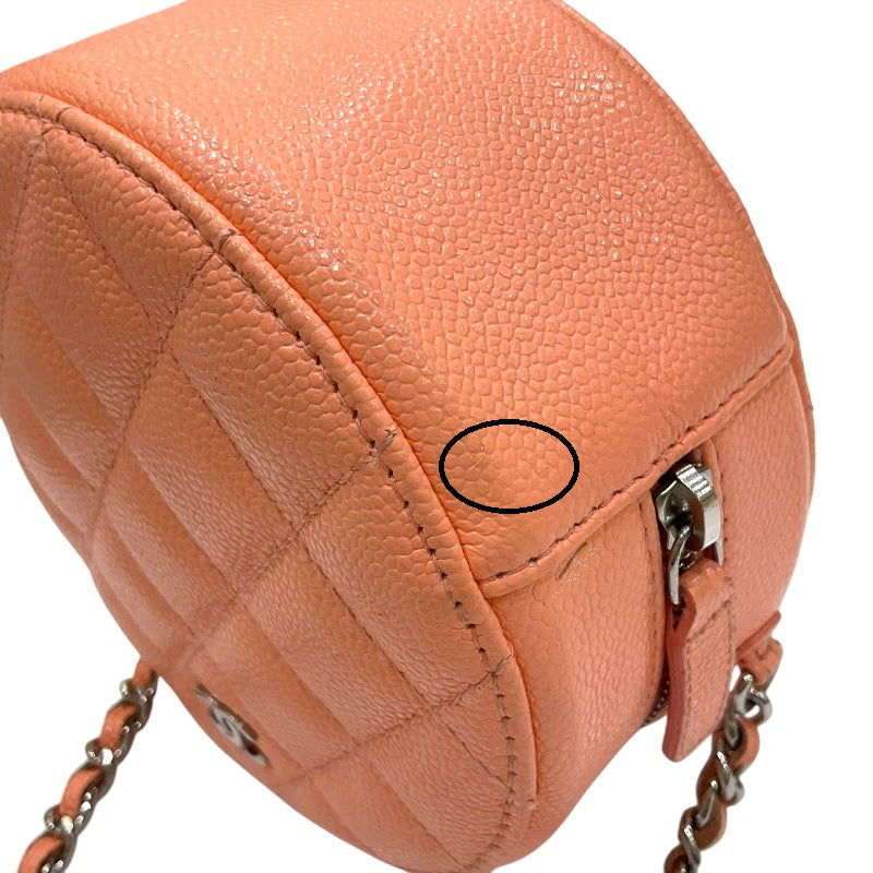 シャネル CHANEL マトラッセ チェーンショルダーバッグ AP0245 30番台 サーモンピンク シルバー金具 キャビアスキン レディース ショルダーバッグ