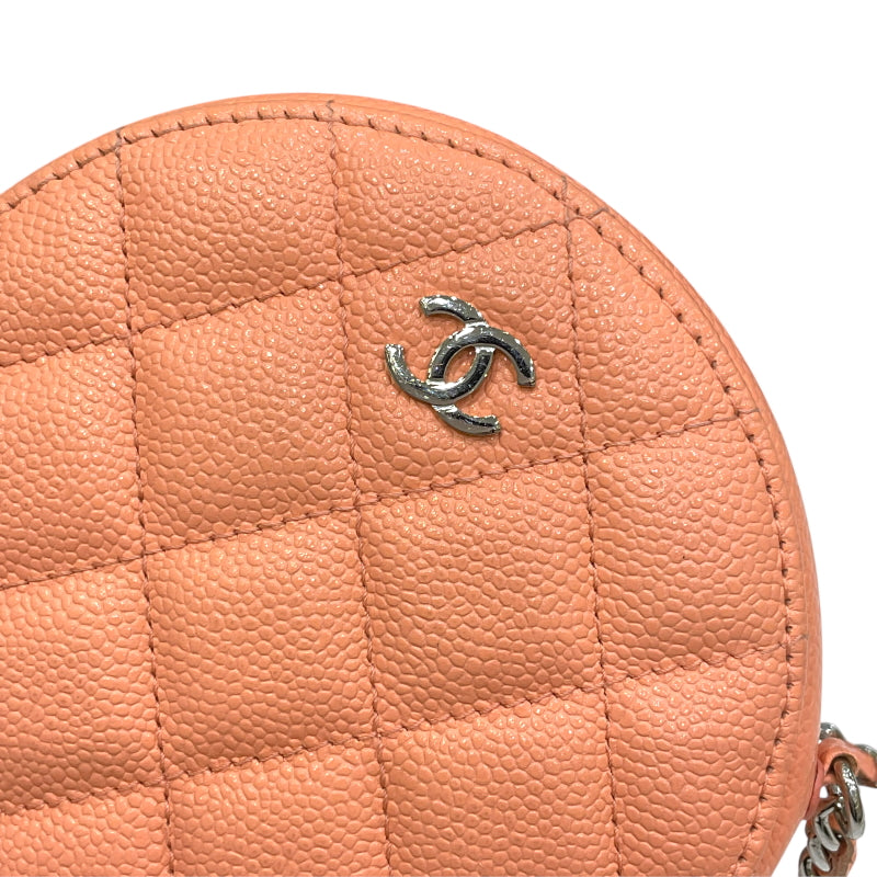 シャネル CHANEL マトラッセ チェーンショルダーバッグ AP0245 30番台 サーモンピンク シルバー金具 キャビアスキン レディース ショルダーバッグ
