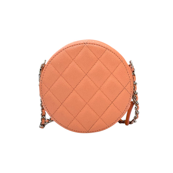 シャネル CHANEL マトラッセ チェーンショルダーバッグ AP0245 30番台 サーモンピンク シルバー金具 キャビアスキン レディース ショルダーバッグ