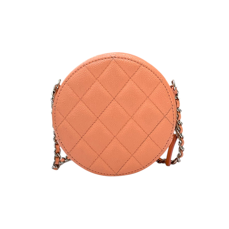 シャネル CHANEL マトラッセ チェーンショルダーバッグ AP0245 30番台 サーモンピンク シルバー金具 キャビアスキン レディース ショルダーバッグ