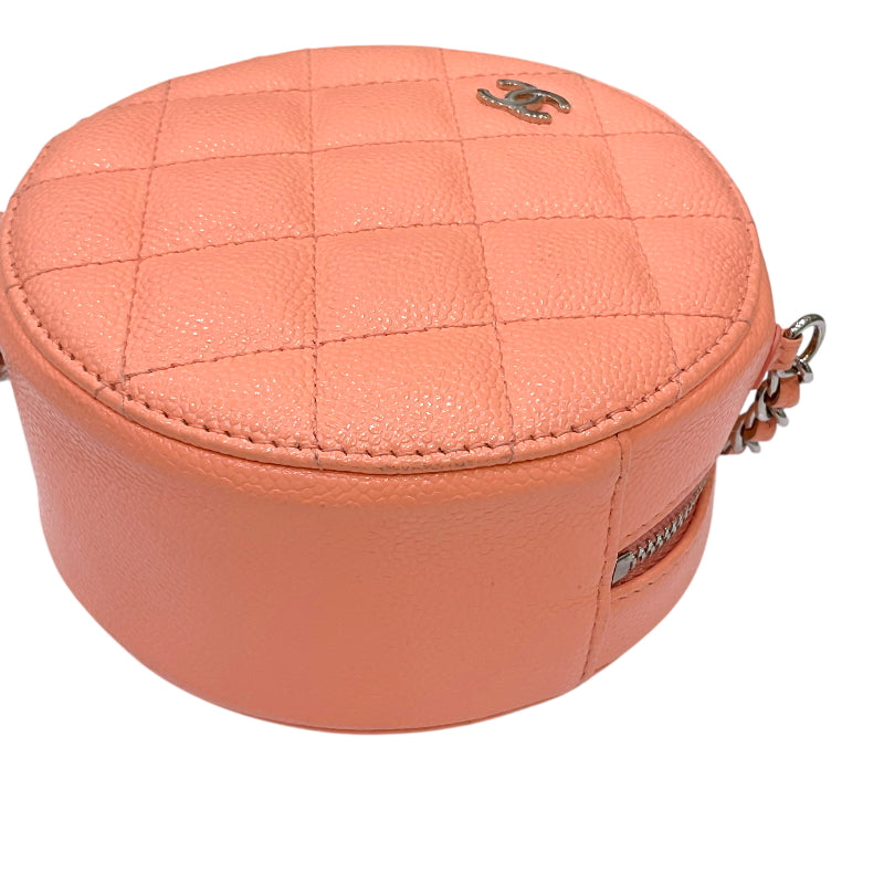 シャネル CHANEL マトラッセ チェーンショルダーバッグ AP0245 30番台 サーモンピンク シルバー金具 キャビアスキン レディース ショルダーバッグ